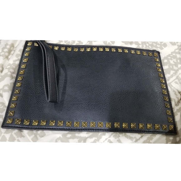 Black leather clutch - Picture 1 of 4